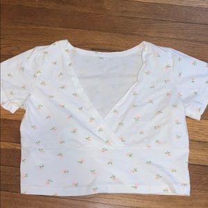 Small Shein Ditsy floral surplice front tie.